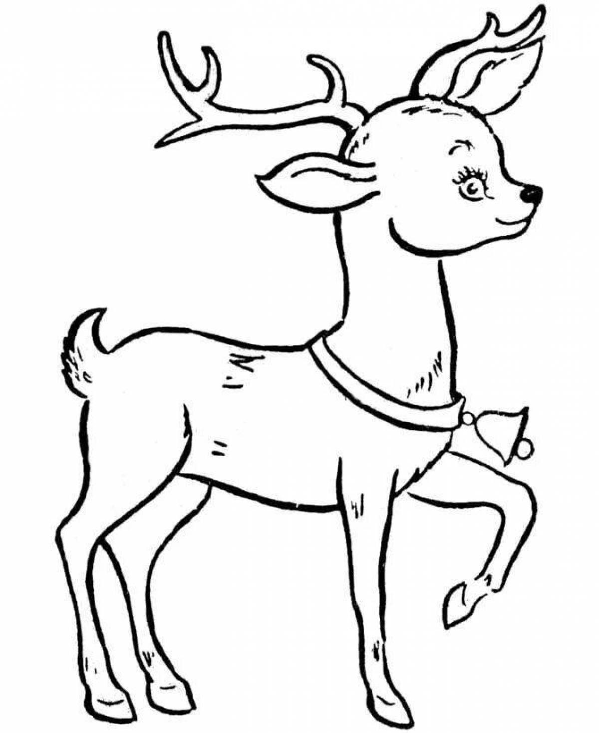 Colorful reindeer coloring page