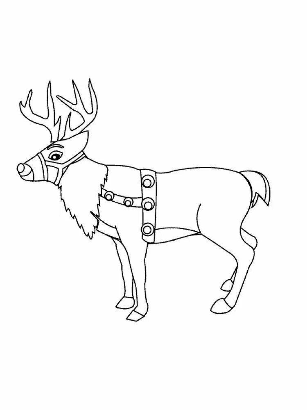 Animated reindeer coloring page