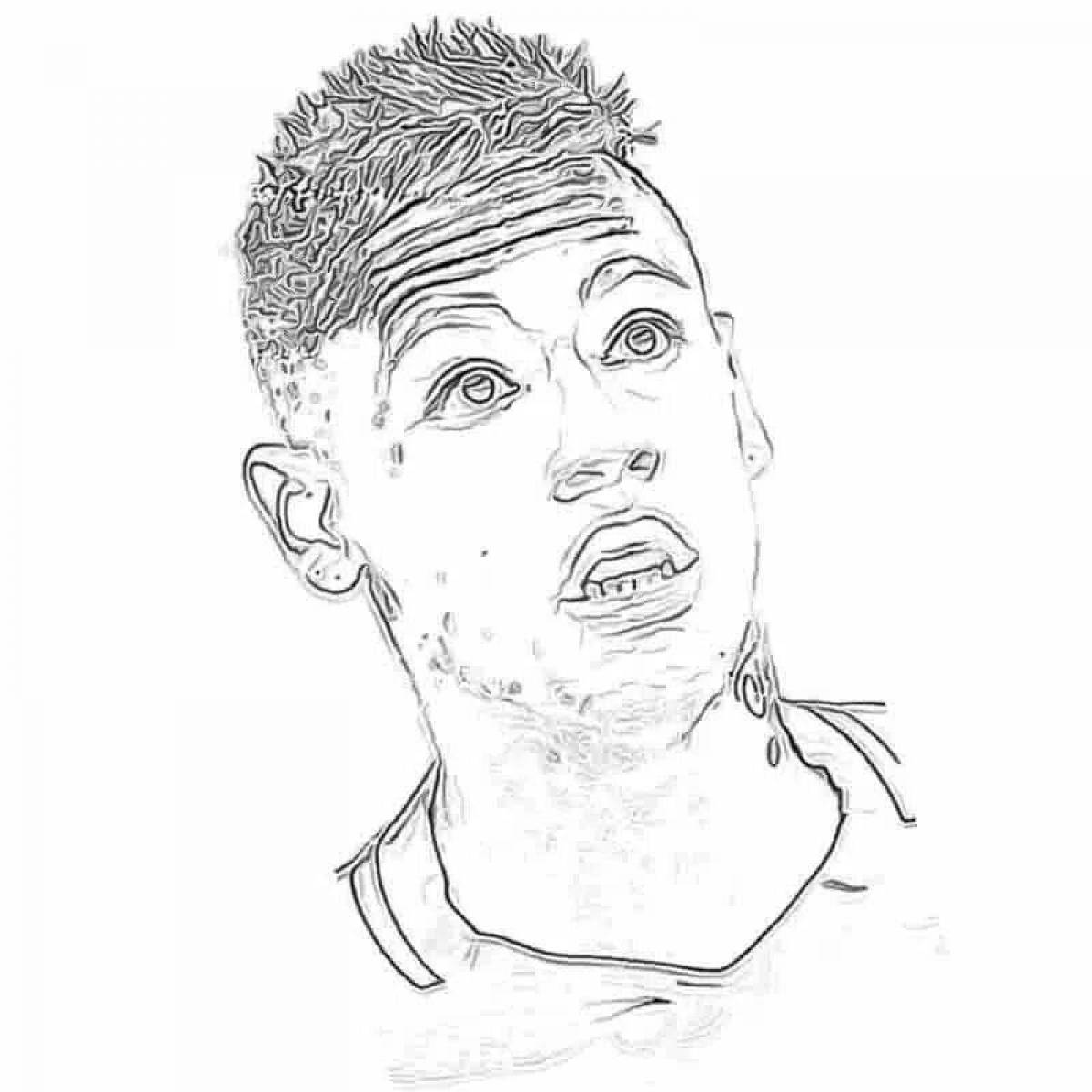 Animated neymar coloring page