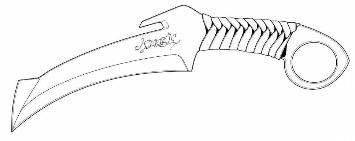 Инновационный нож керамбит раскраска