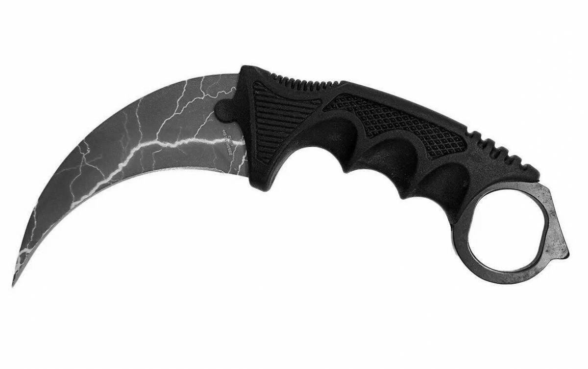 Spectacular coloring of the karambit knife