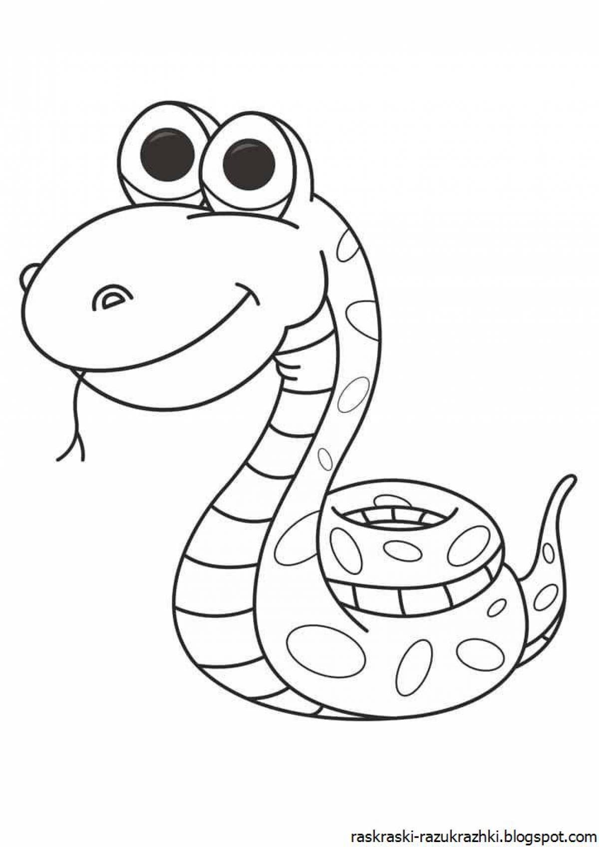 Colorful snake coloring page for kids