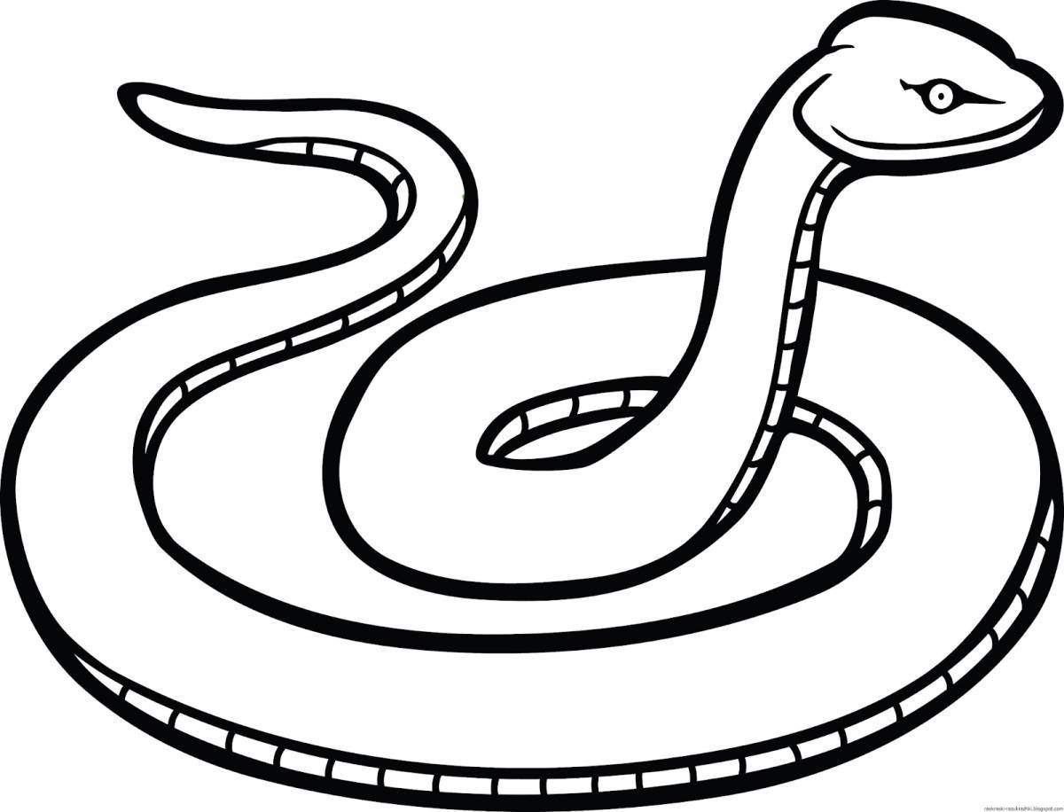 Креативная страница раскраски змей для детей