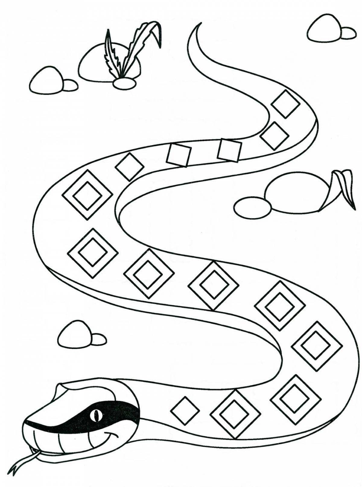 Раскраска змея (просто)