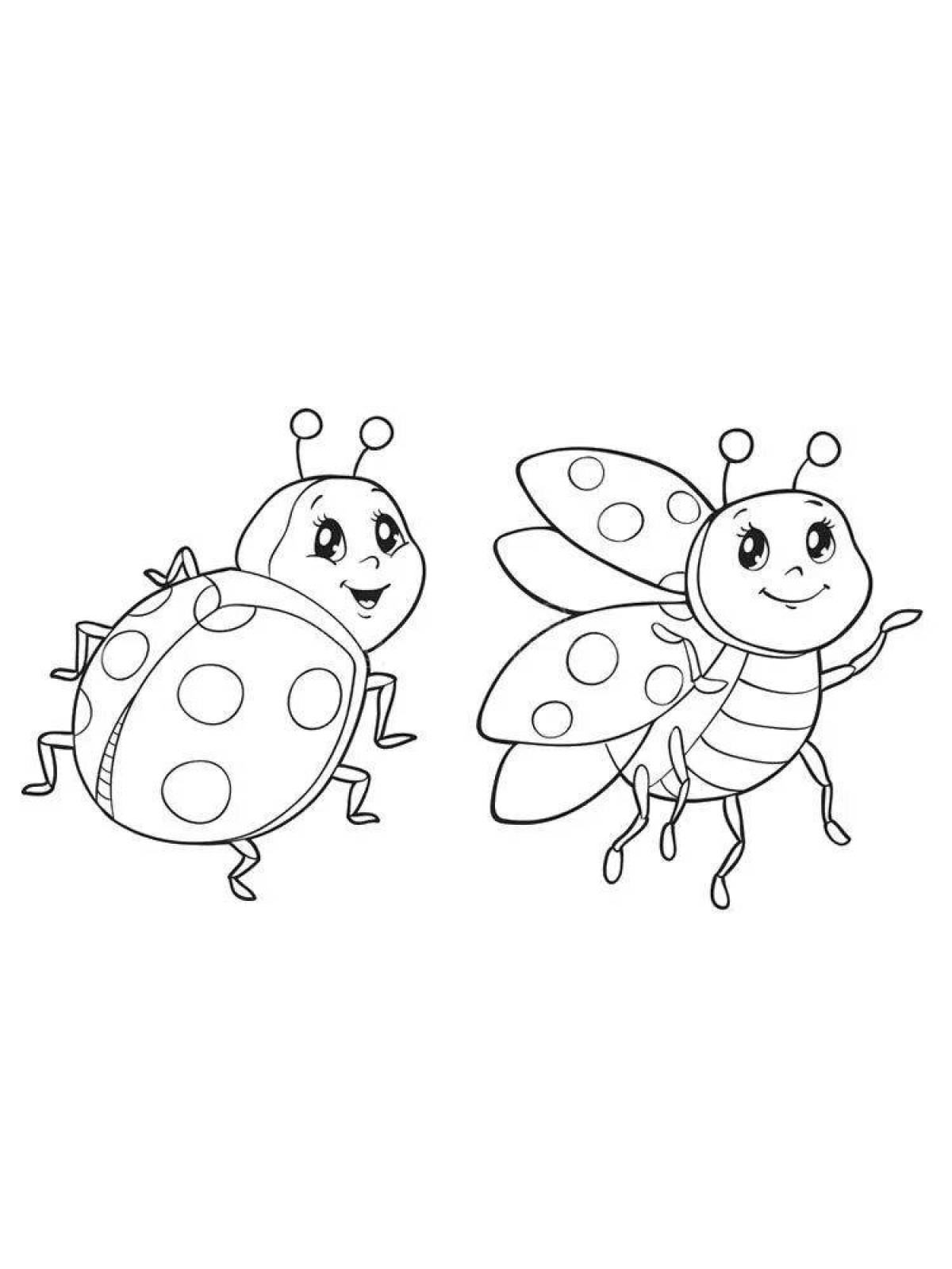 Shiny ladybug coloring book for kids