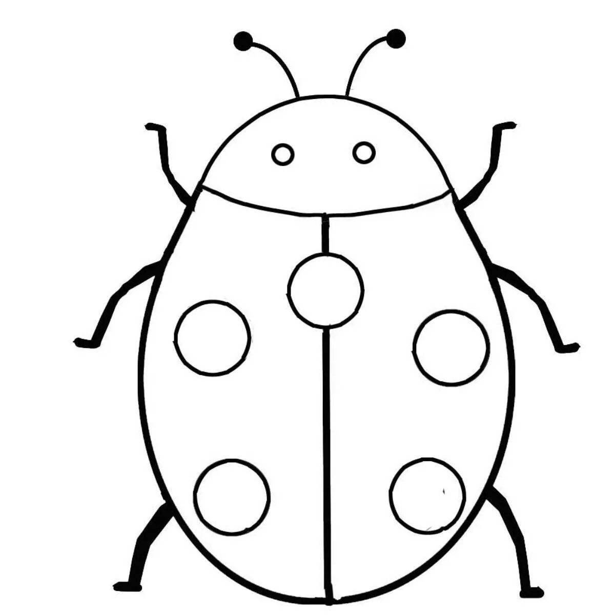 Photo Animated ladybug coloring page for kids