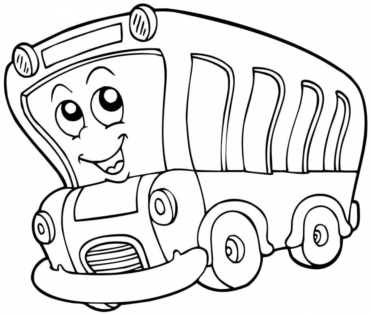 Coloring page magical transport for children 3-4 years old