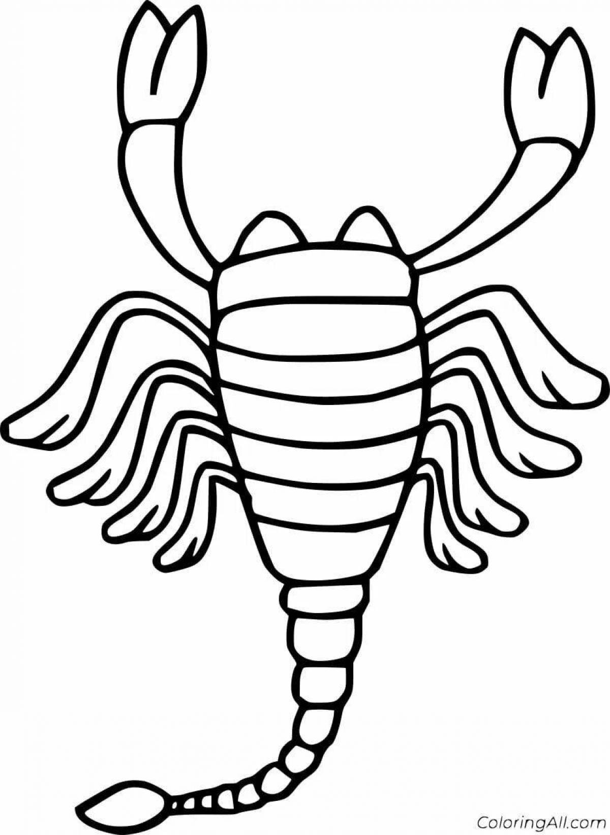 Colorful scorpion coloring page