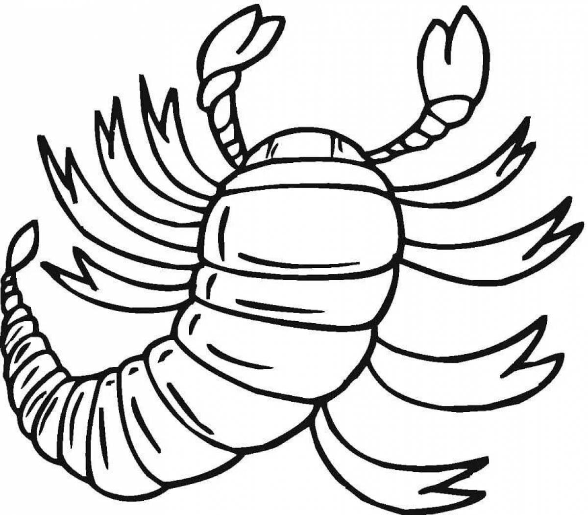 Dramatic scorpion coloring page