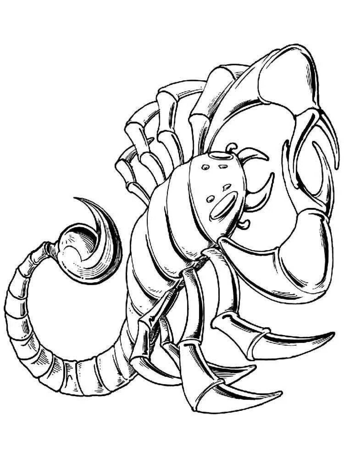 Elegant scorpion coloring page