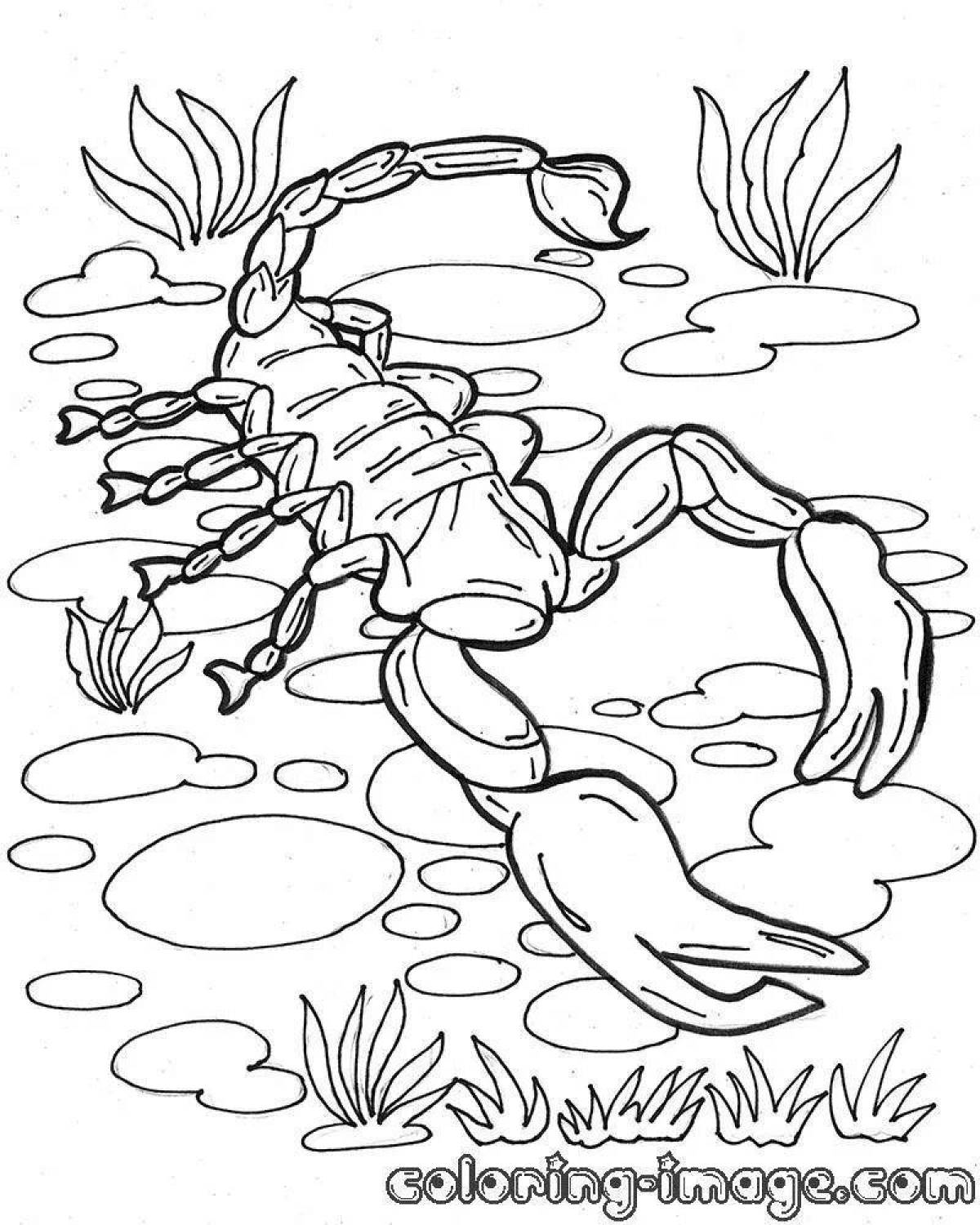Coloring page happy scorpion