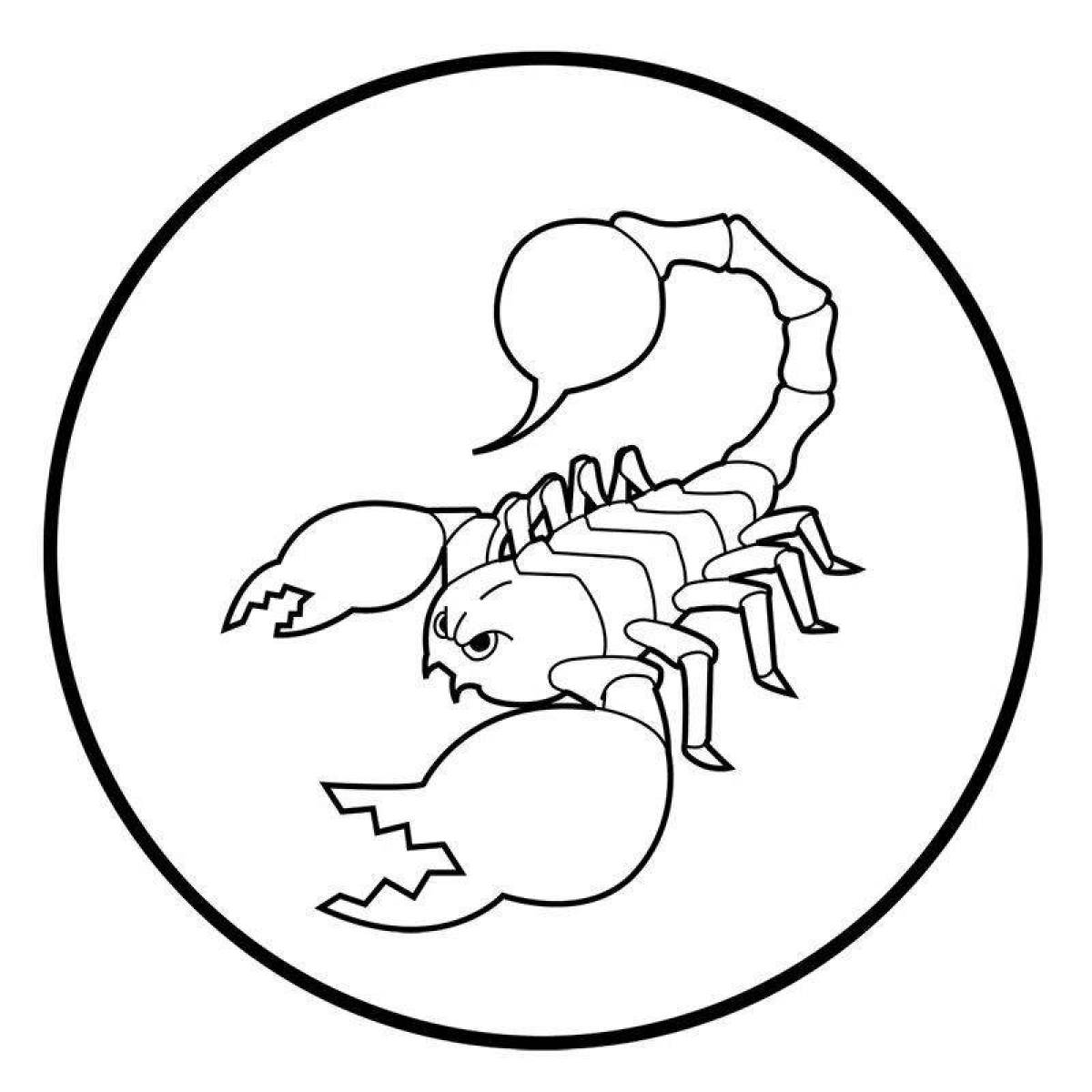 Coloring book shining scorpion