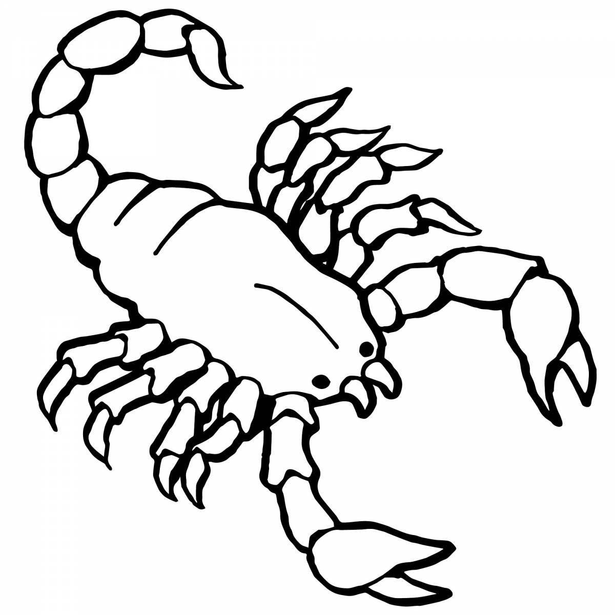 Courageous scorpion coloring page