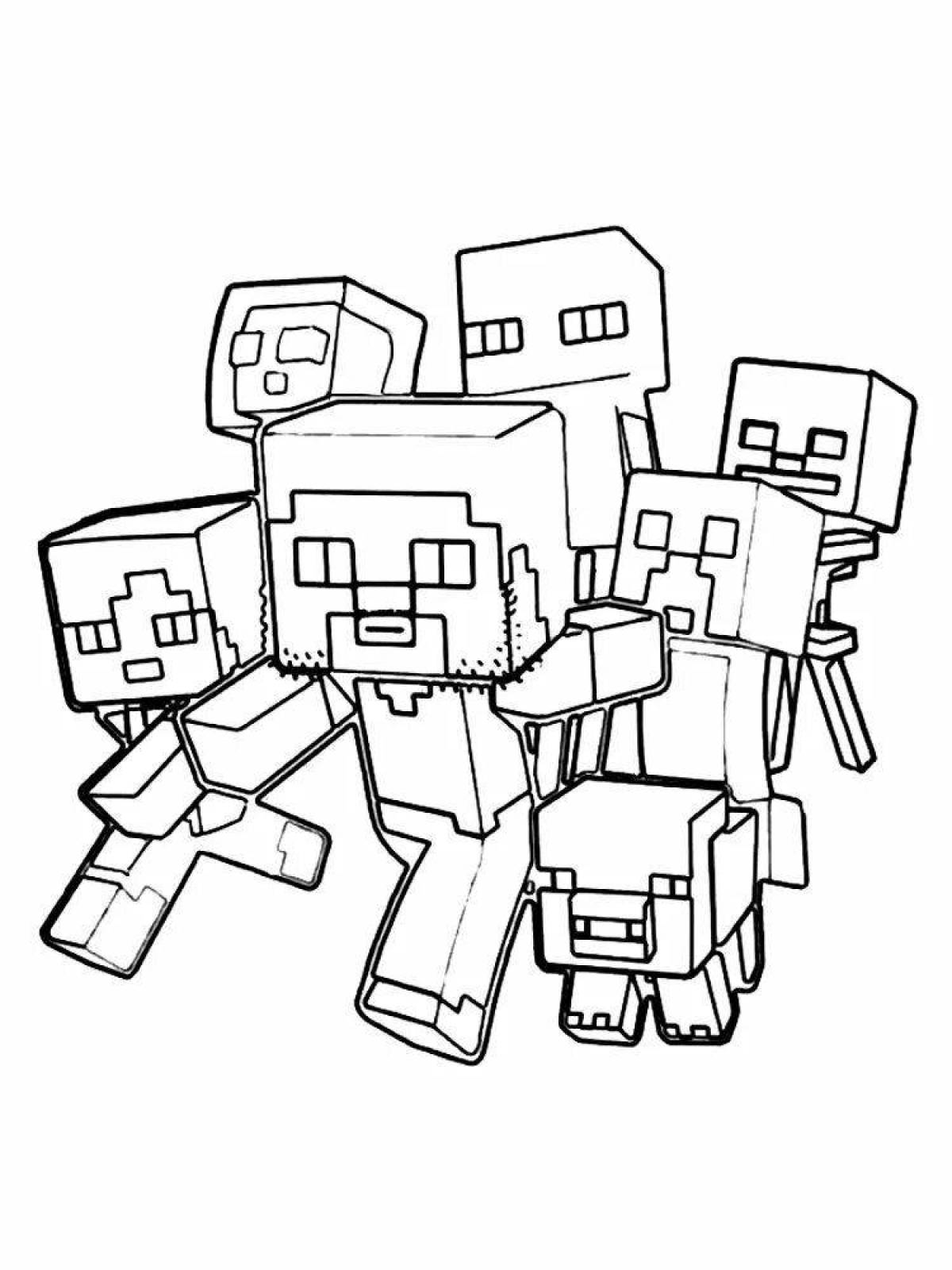 Awesome minecraft coloring book