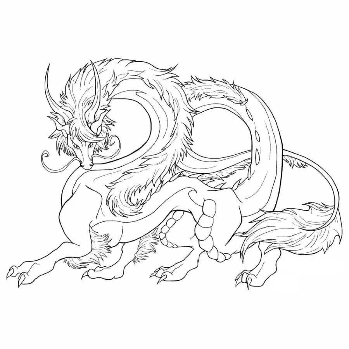 Gorgeous Chinese Dragon coloring page