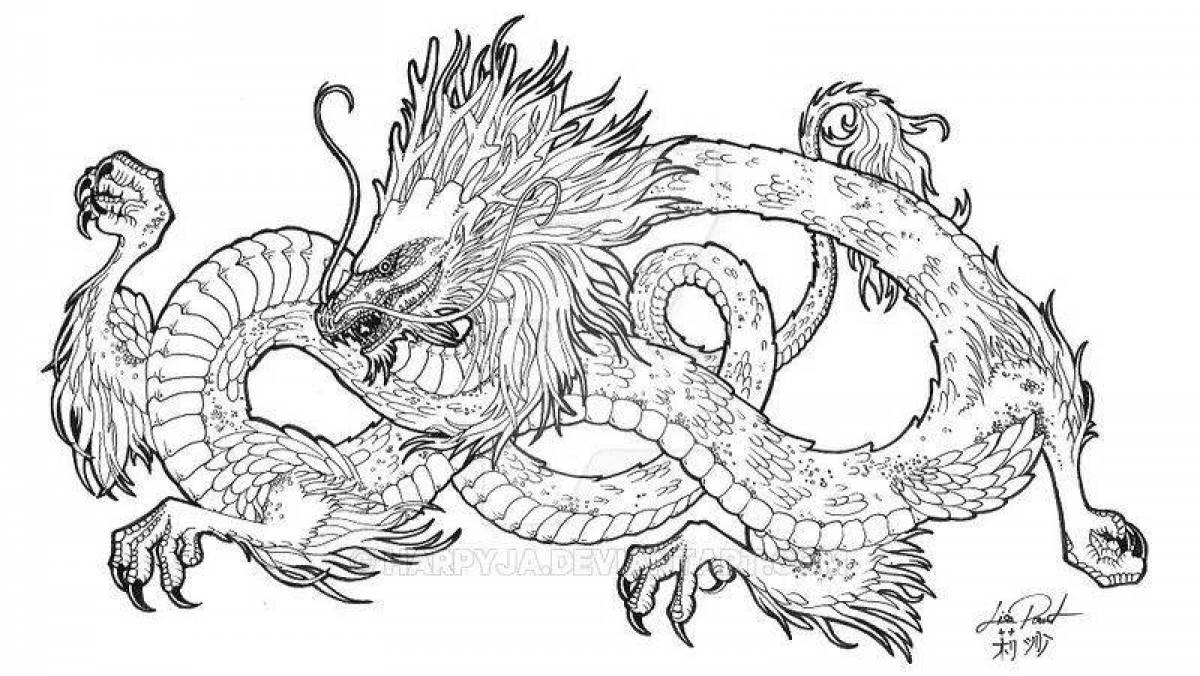 Great chinese dragon coloring book