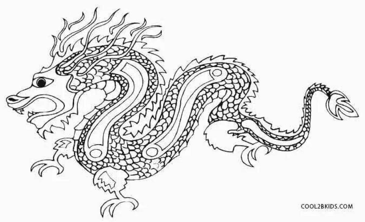 Красочно раскрашенный китайский дракон