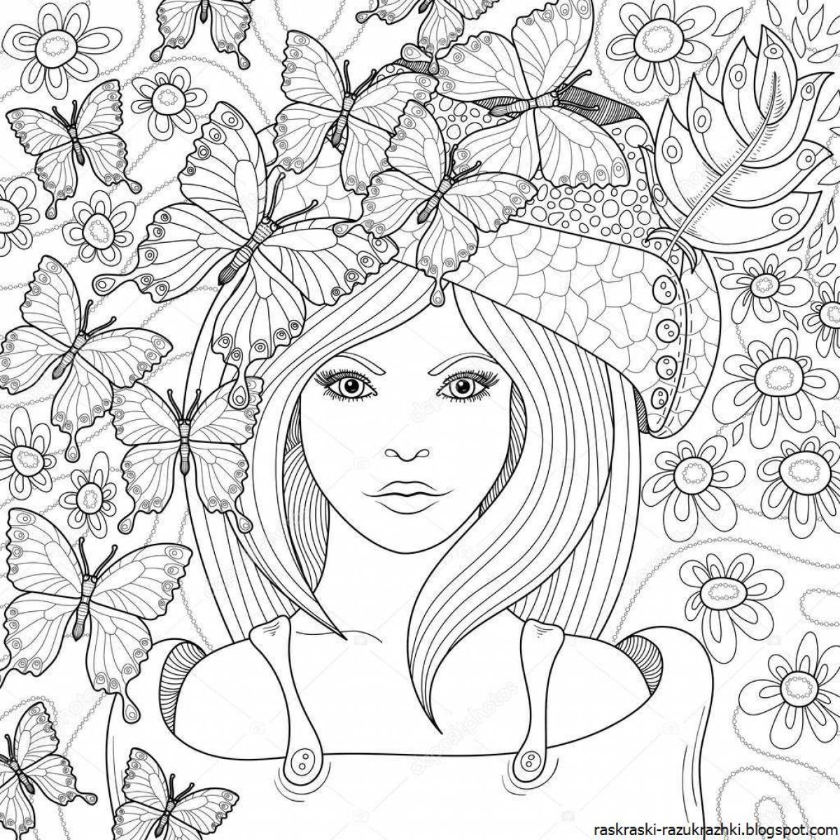 Color themed coloring book for 15 year old girls