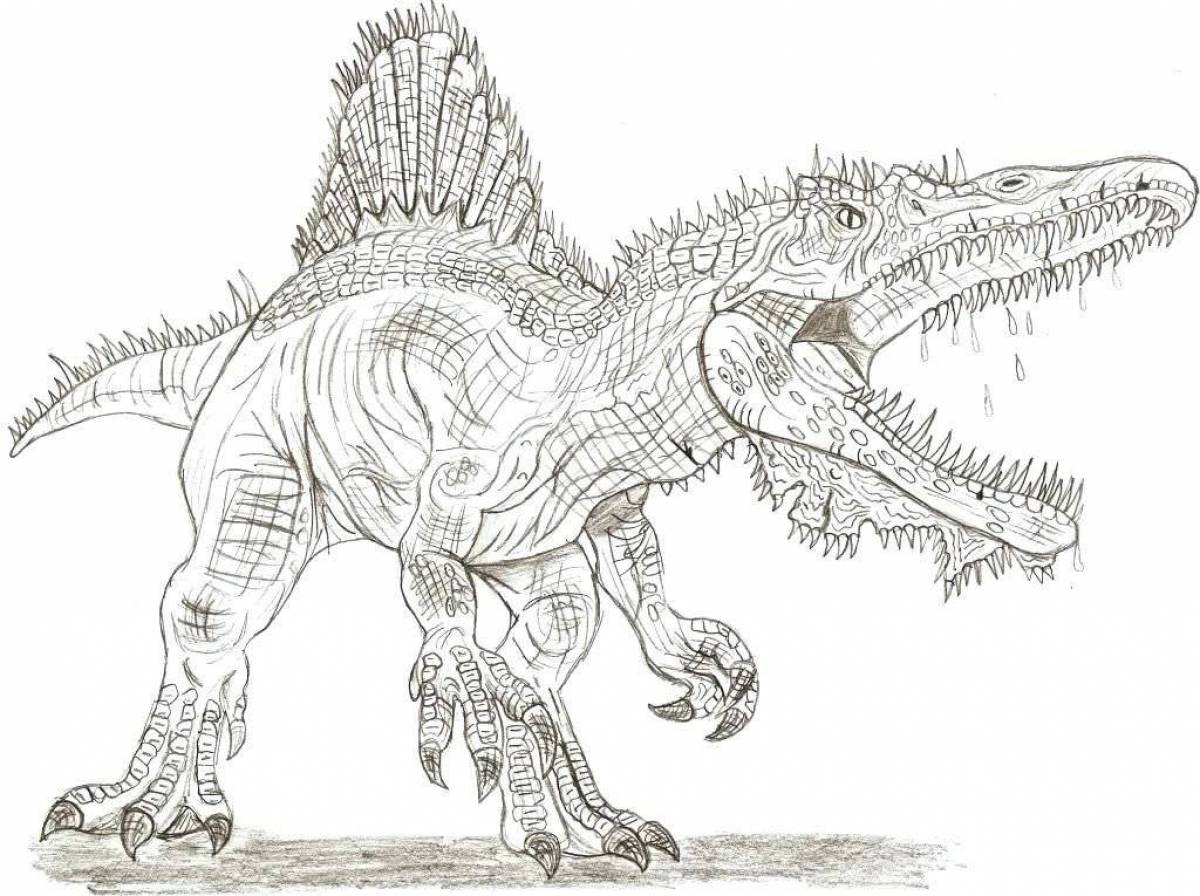 Спинозавр раскраска мир Юрского периода