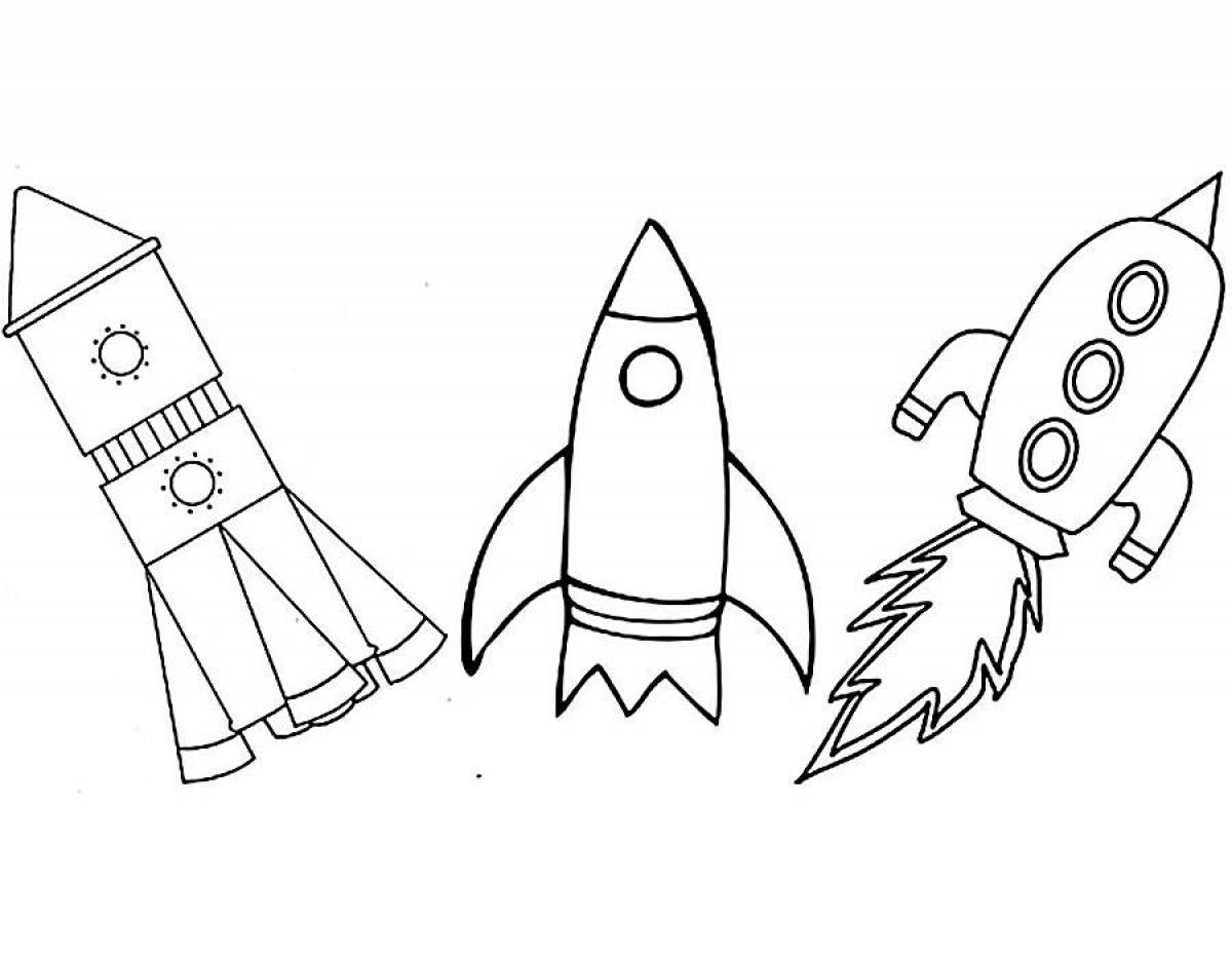 Раскраска ракета для детей 4 лет