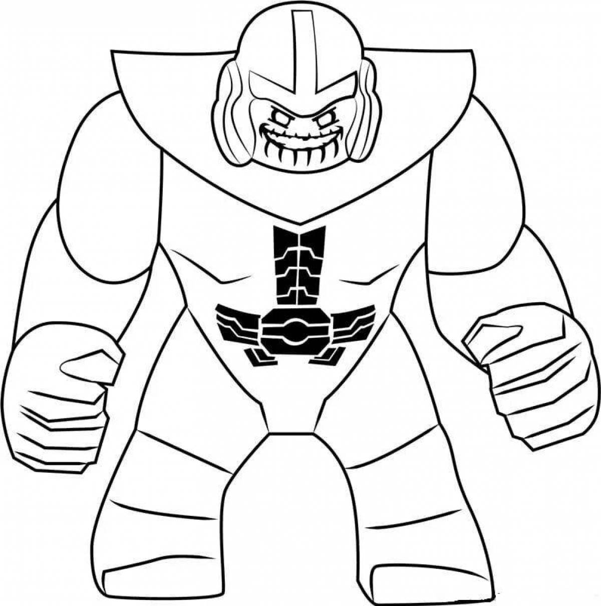 Раскраски лего Марвел Танос
