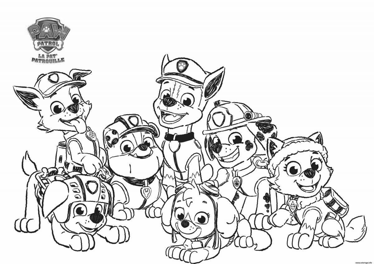 Colorful paw patrol coloring book all heroes