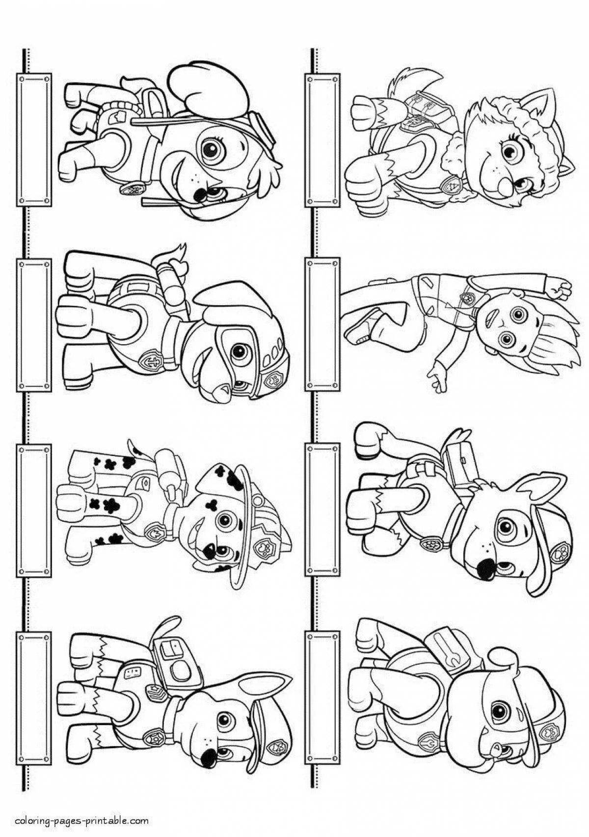Amazing coloring page paw patrol all heroes