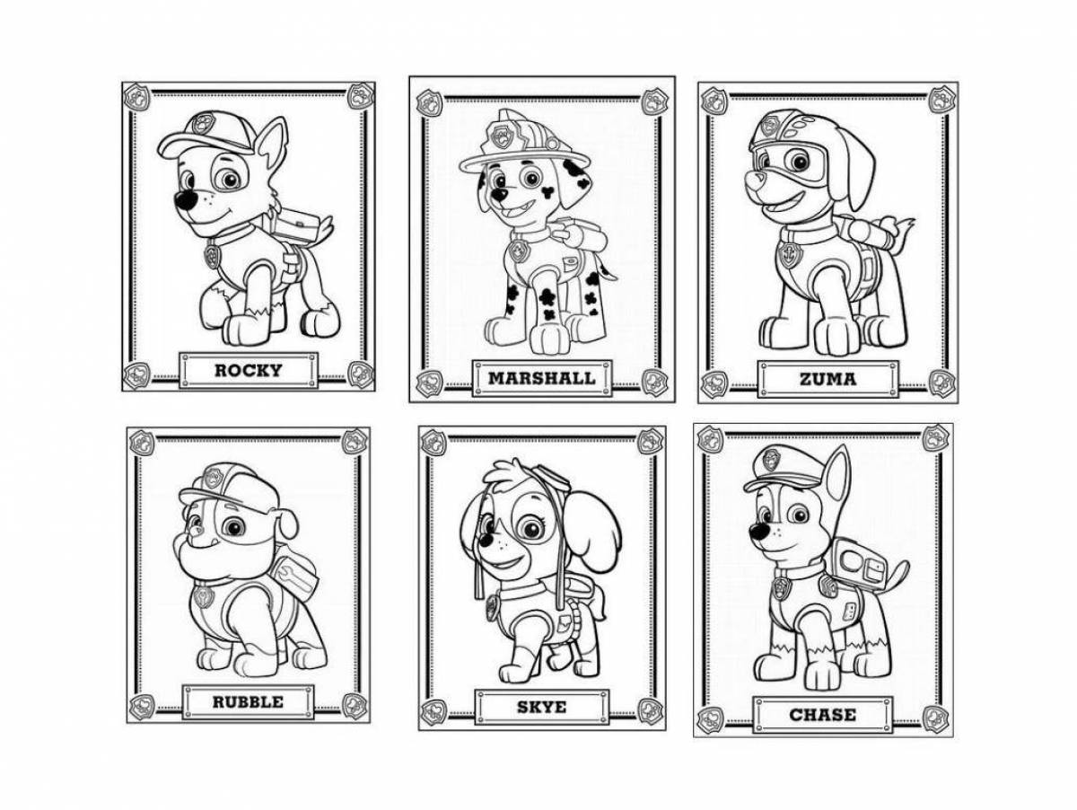 Incredible coloring page paw patrol all heroes