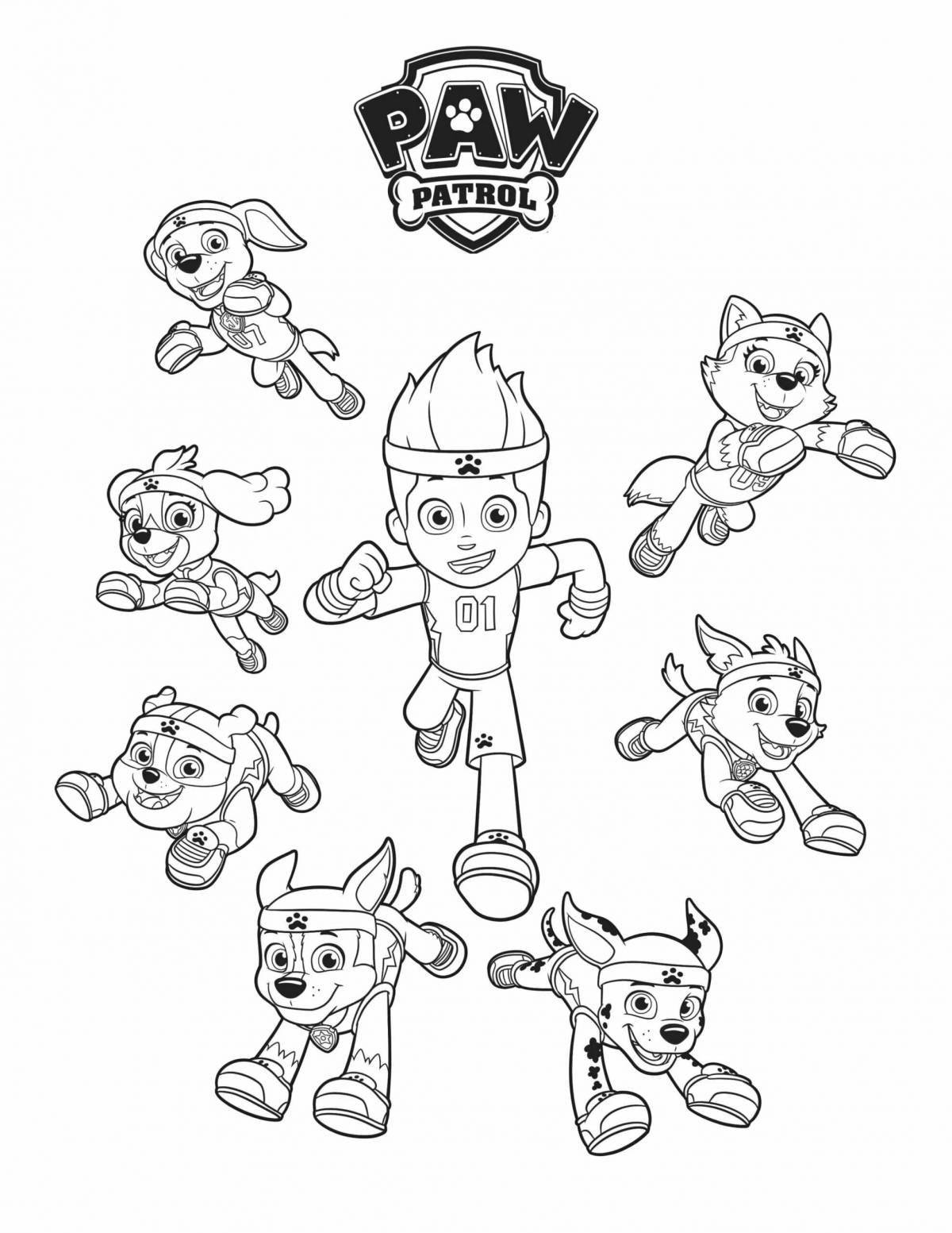 Heroic coloring page paw patrol all heroes