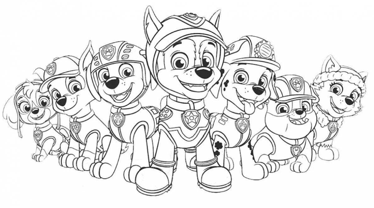 Outstanding coloring page paw patrol all heroes