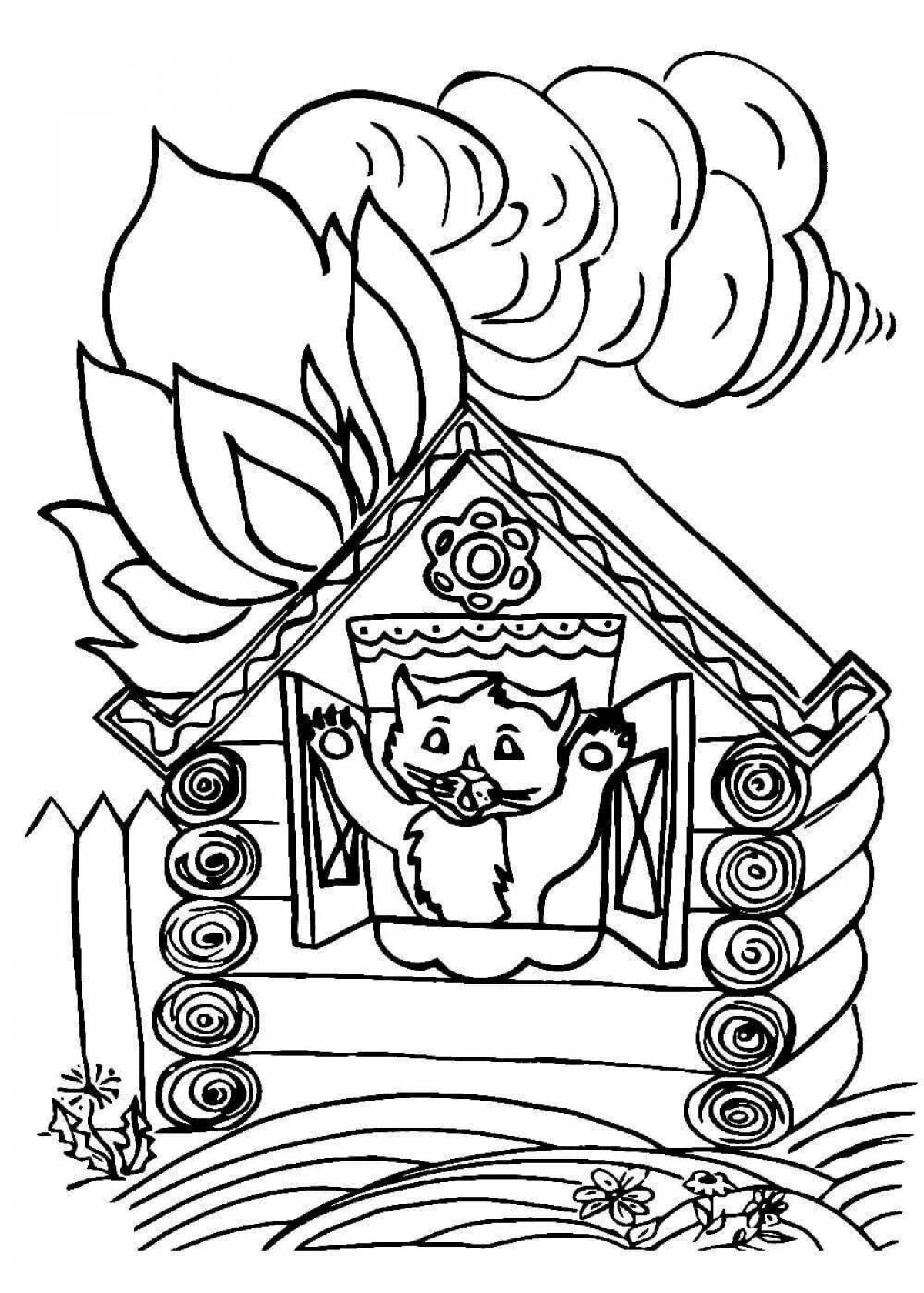 Awesome burning house coloring book for kids