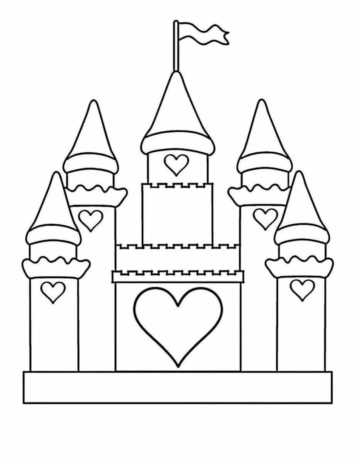 Adorable princess castle coloring book for kids