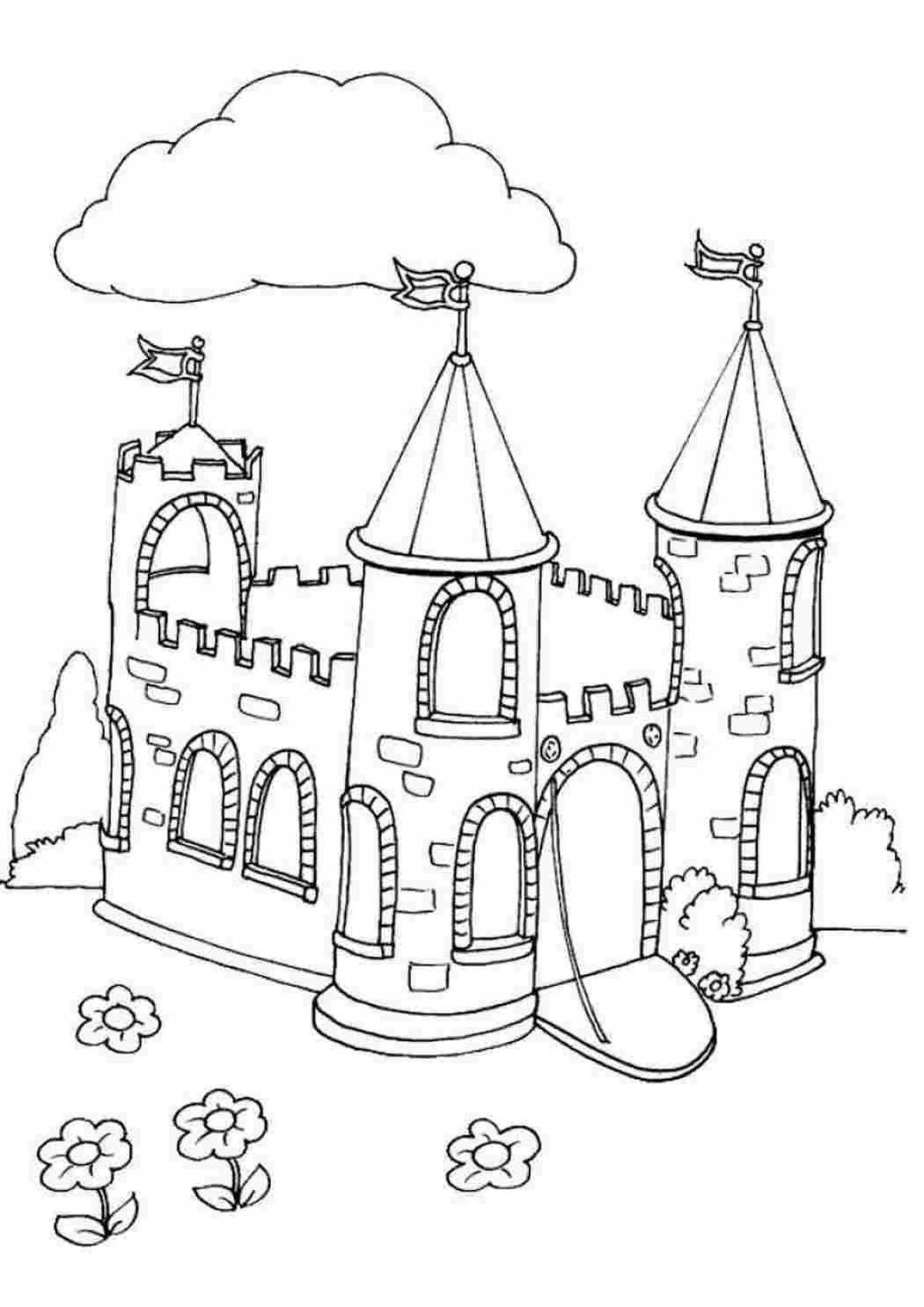 Great princess castle coloring book for kids