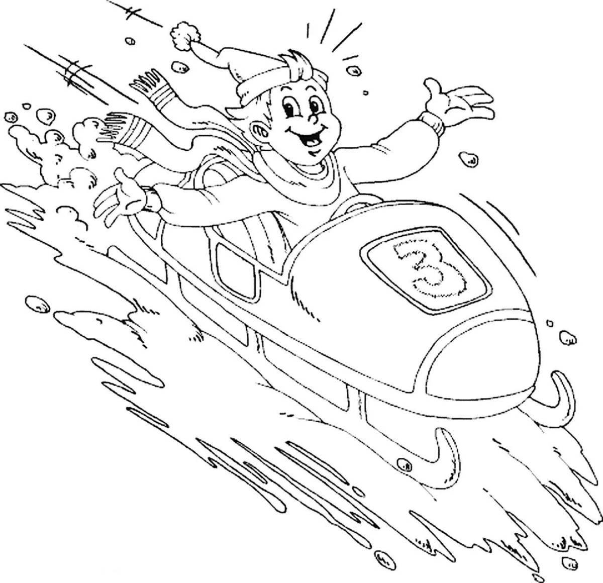 Photo Coloring book glowing winter olympics