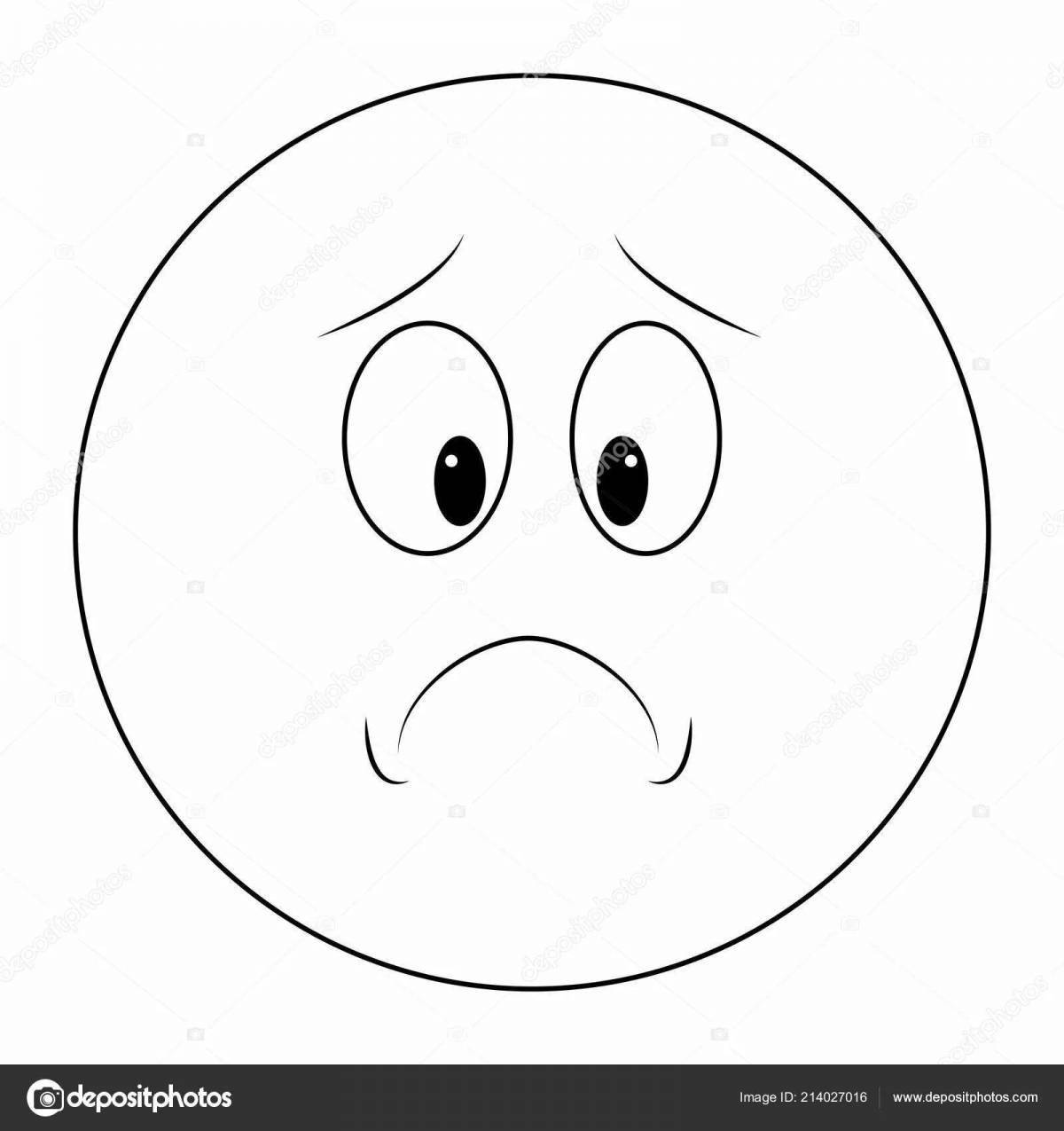 Animated sad and happy smiley coloring page