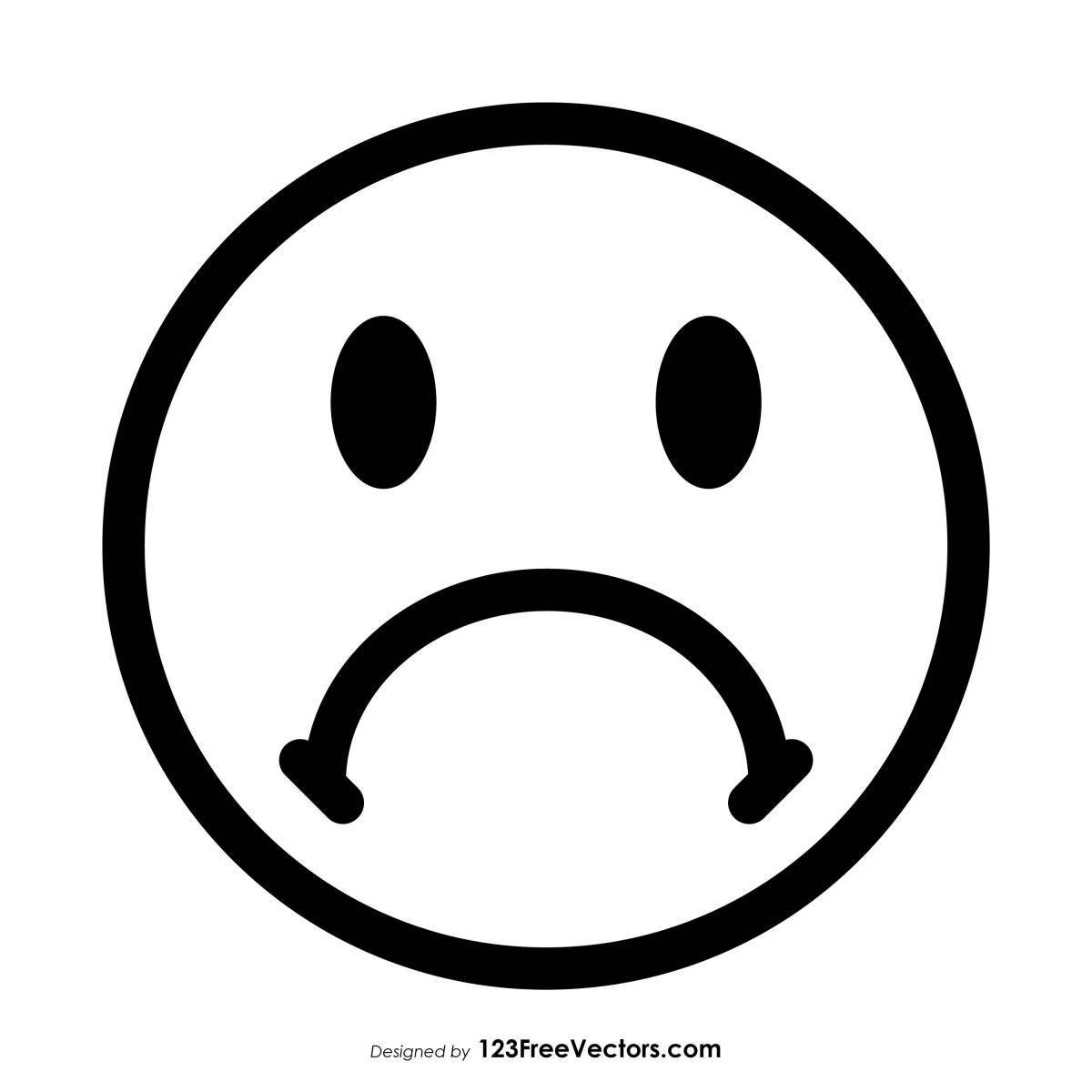 Gleeful coloring page sad and happy emoticon