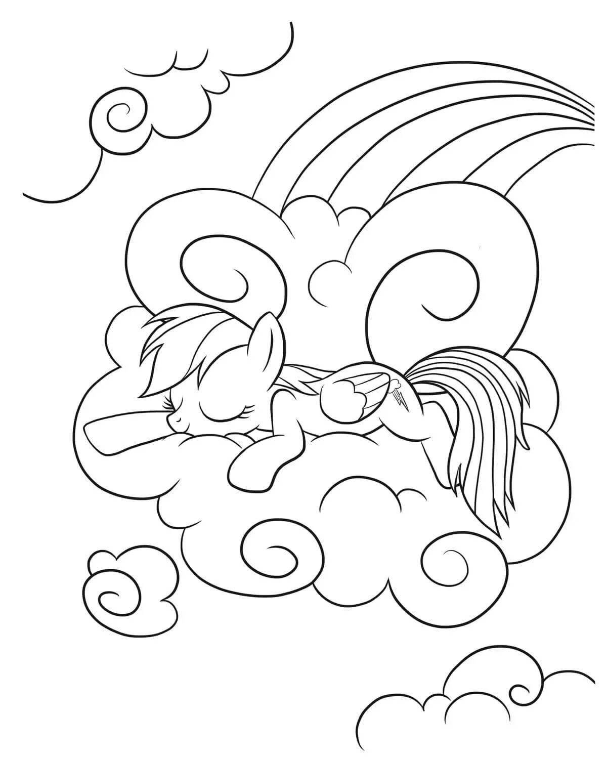Awesome my little pony rainbow coloring page