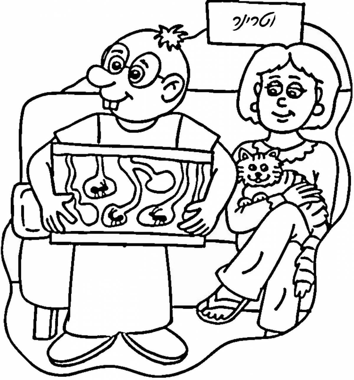 Colorful teacher coloring page