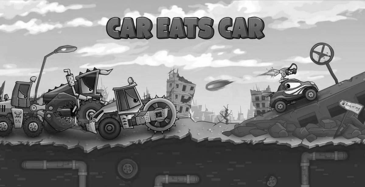 Захватывающая раскраска car eats car 3