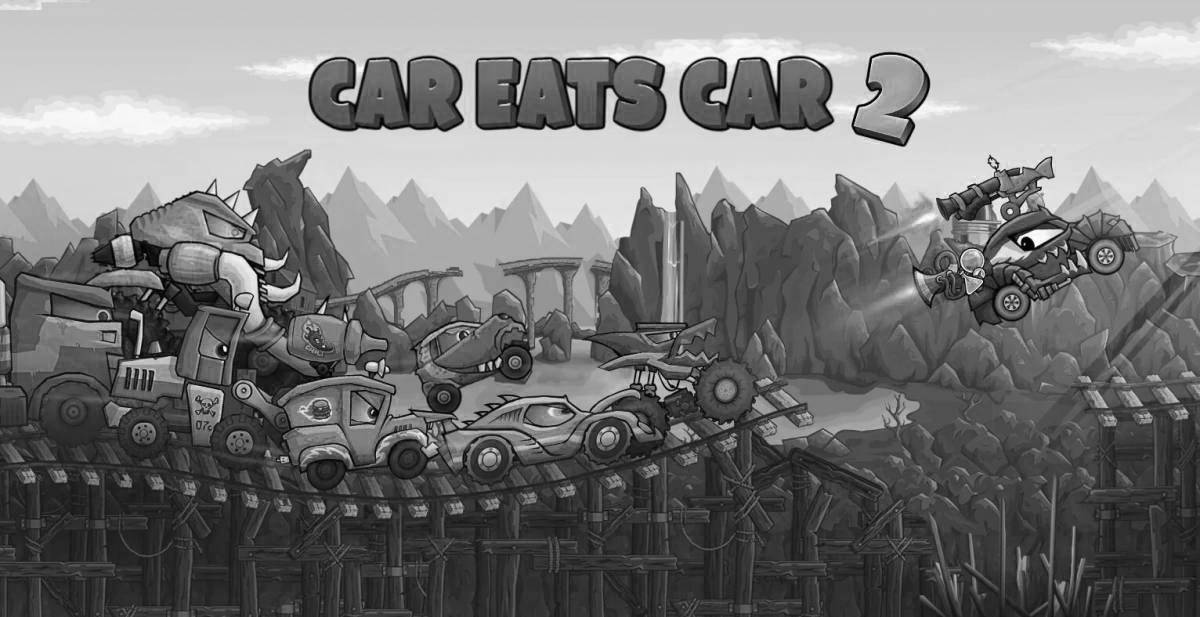 Увлекательная раскраска car eats car 3