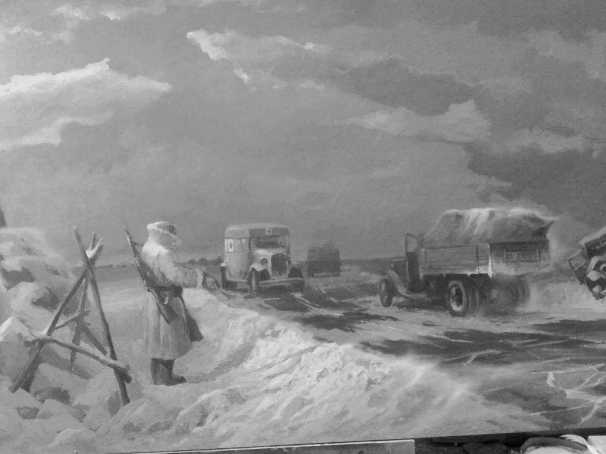 Photo Spectacular coloring road of life Lake Ladoga