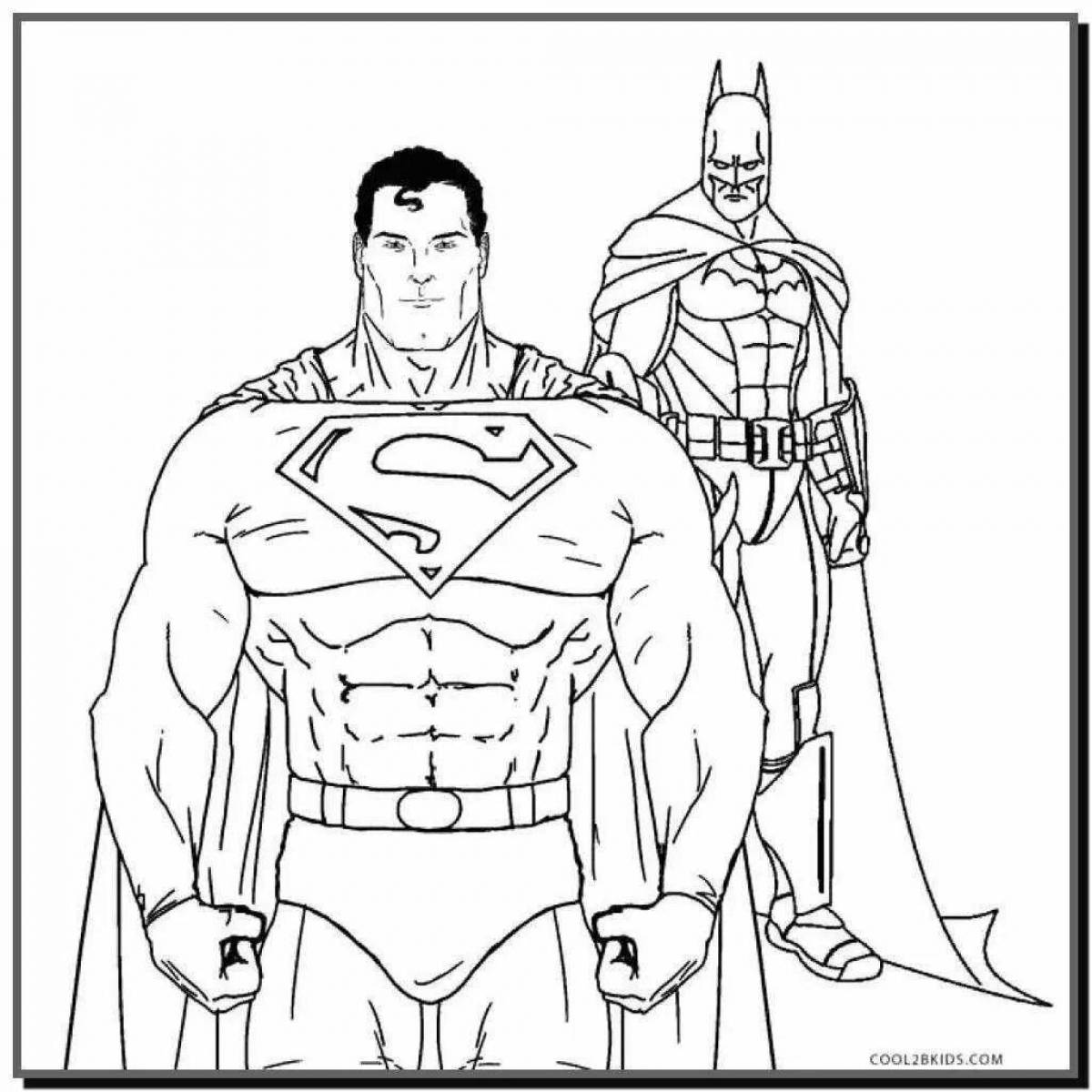 Coloring pages of superman and spiderman