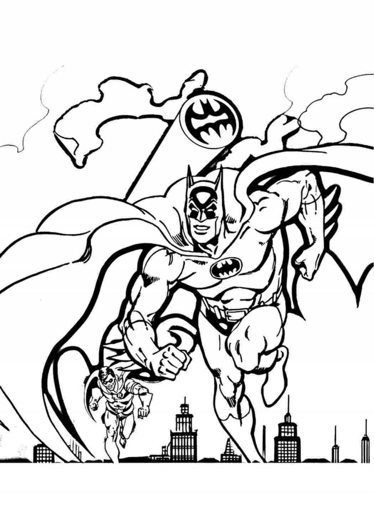 Динамичная раскраска супермен и человек-паук