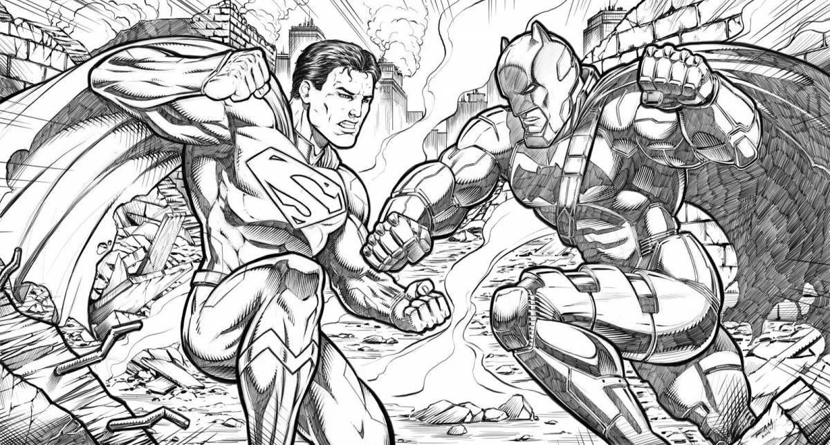 Fancy coloring pages of superman and spiderman