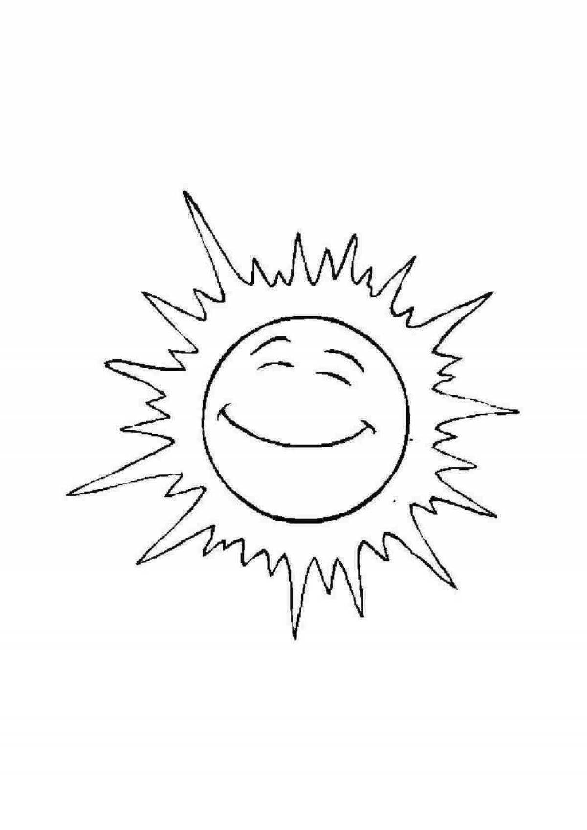 Animated coloring of the brooding sun