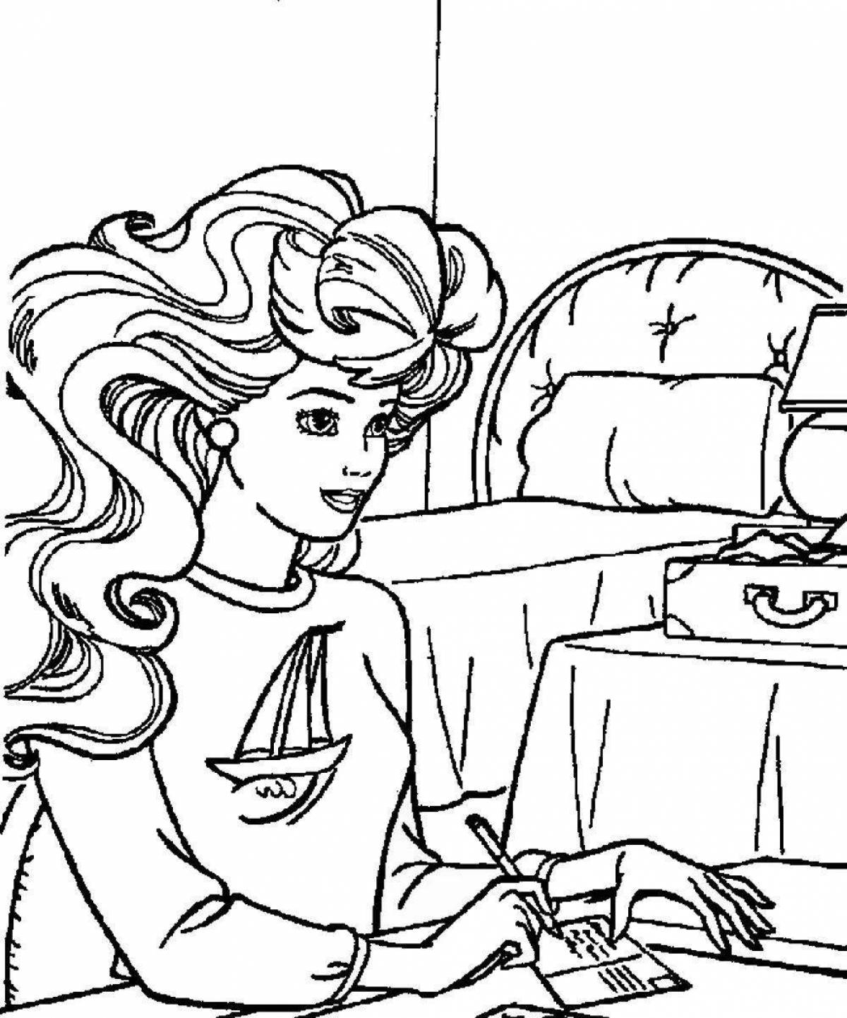 Charming barbie 90s coloring book