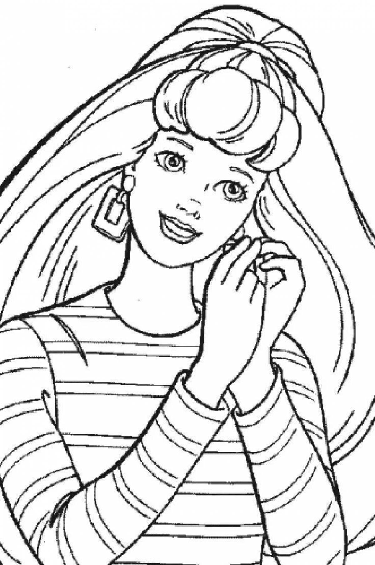 Adorable 90's barbie coloring page