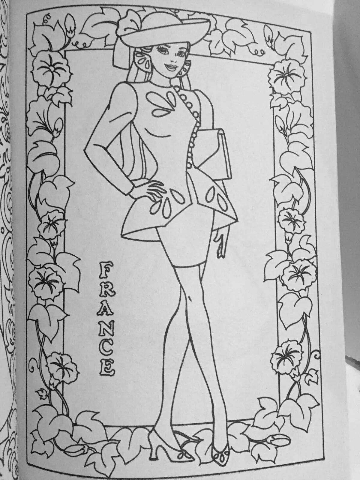 Coloring book playful barbie 90s