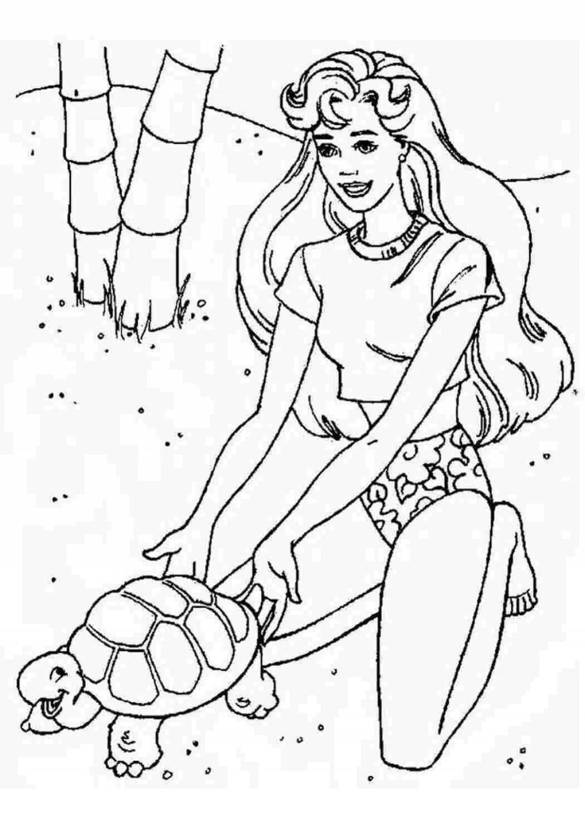 Colorful 90s barbie coloring book