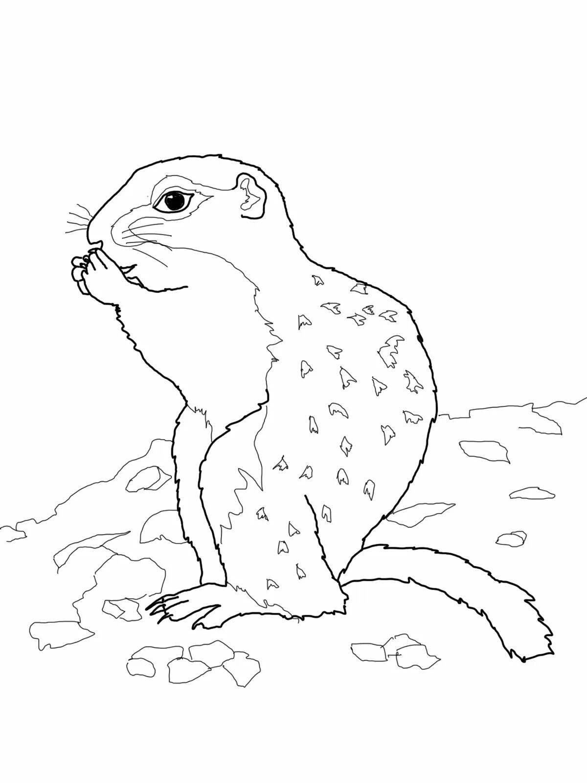 Playful gopher coloring page for kids